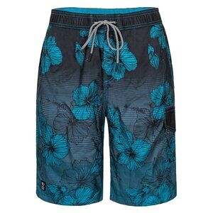 Men's Swim Trunks Mesh Liner Beachwear with Pocket 10" Inseam Size L
